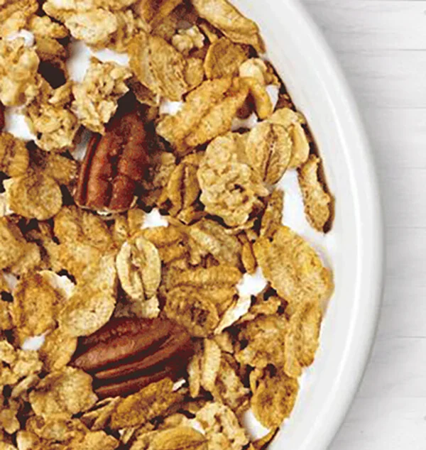 A bowl of Great Grains cereal with pecans